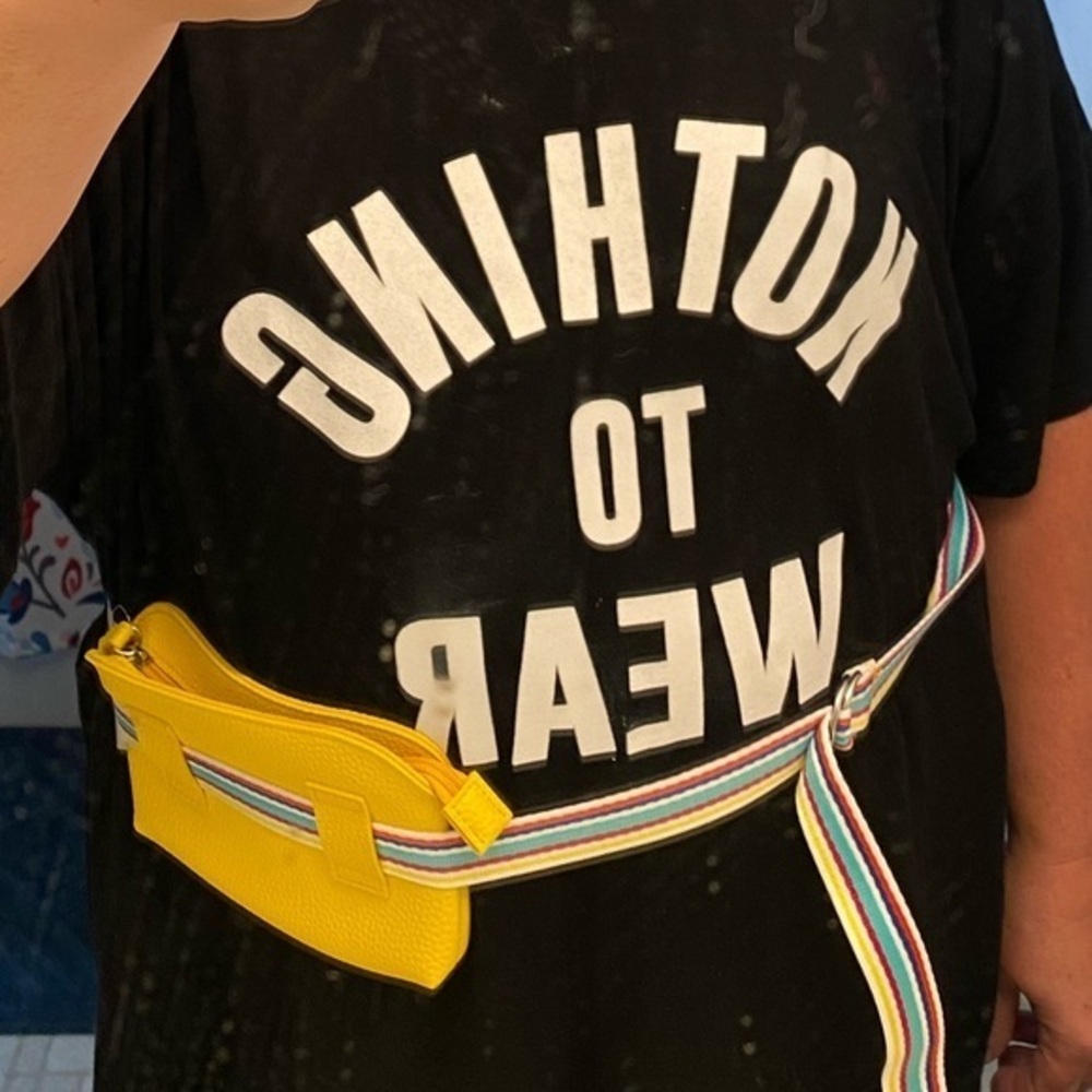 Nordstrom yellow belt bag with detachable belt